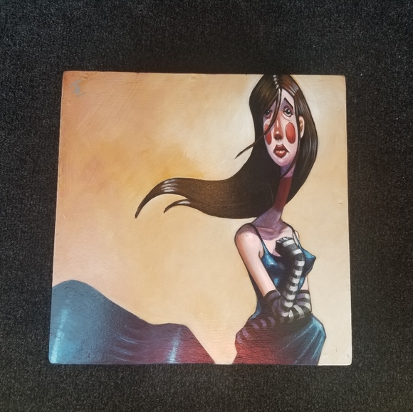 JOSHUA CLAY "When You're Gone", Acrylic on wood original painting 9" x 9" x 3.5" - Picture 2 of 9